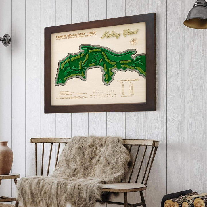 custom golf course map, custom golf maps, wooden golf course map