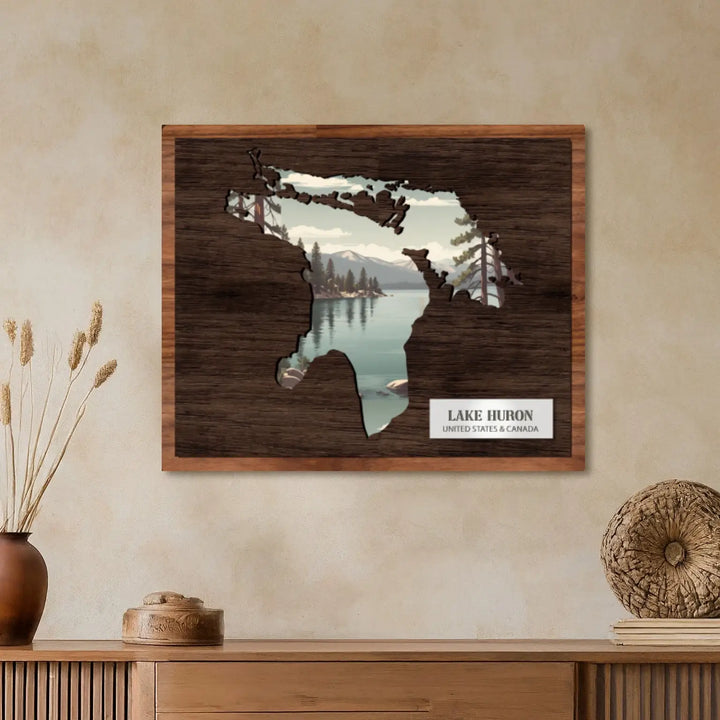 custom lake map art, lake house gift