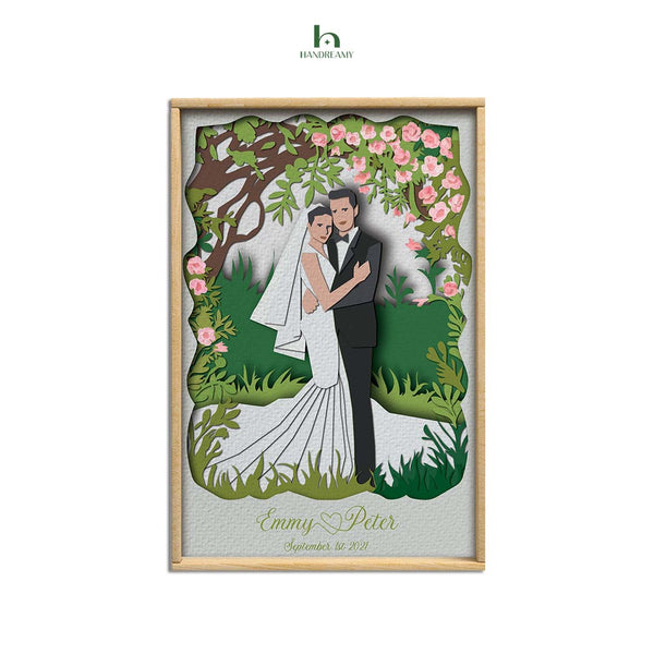 Personalized Handmade Anniversary Paper Cut Art