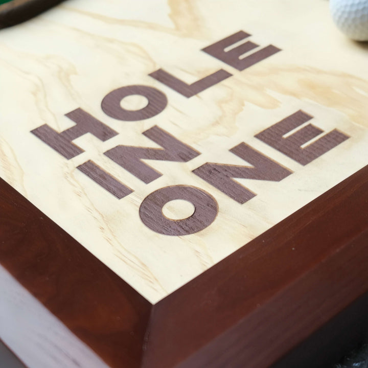 hole in one display,
hole in one plaque