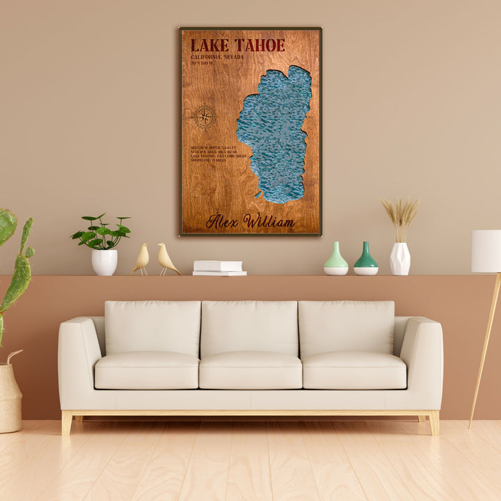 lake tahoe wood map, lake tahoe 3d wood map, tahoe 3d wood map, tahoe wooden maps, lake tahoe wood art, tahoe maps wood, large lake tahoe 3d wood map