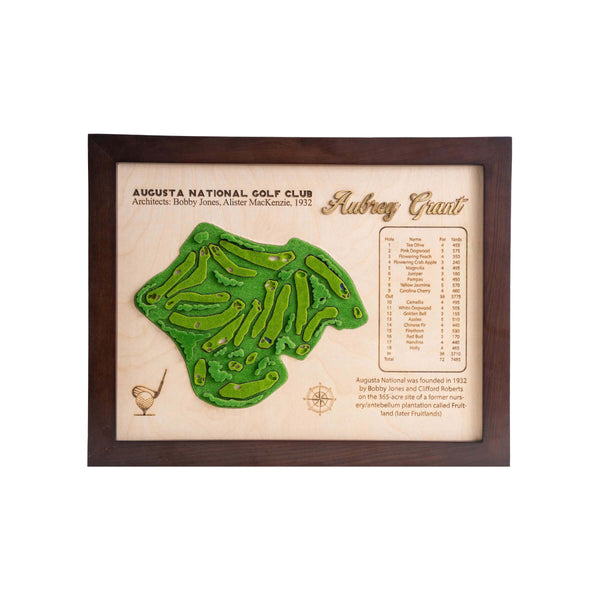 custom golf course map, custom golf maps, wooden golf course map