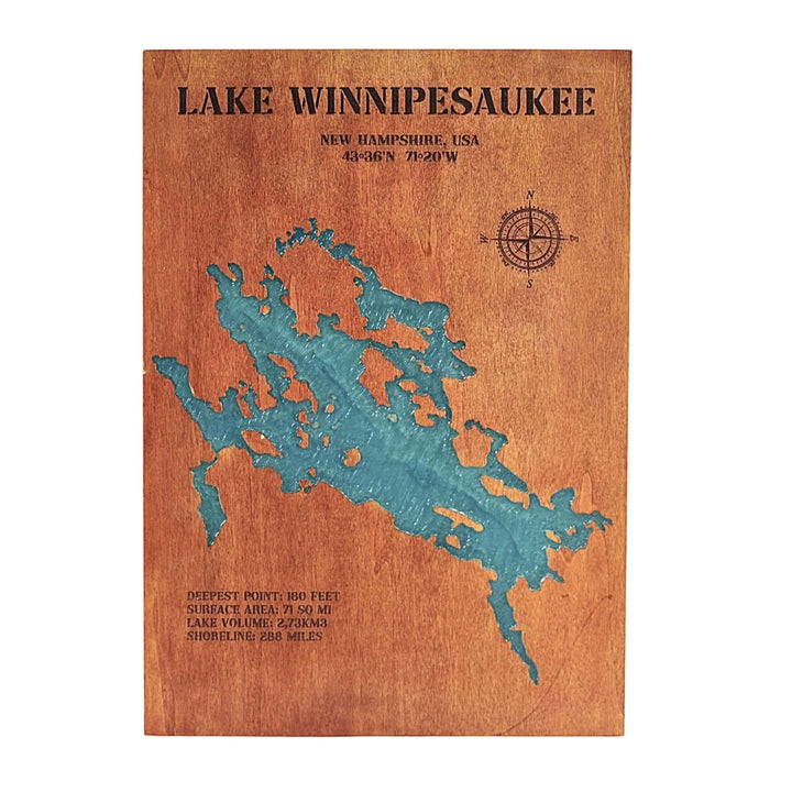 wooden lake map