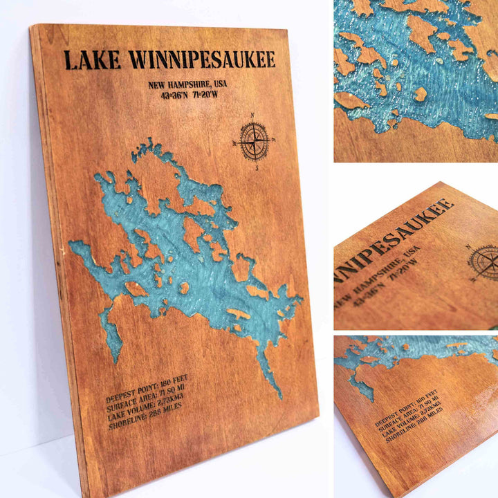 wooden lake map