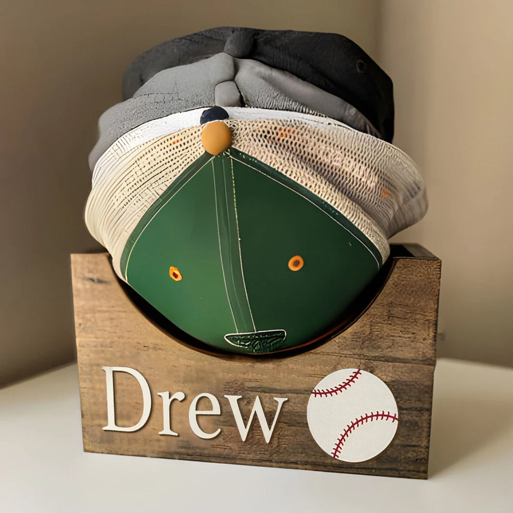 Custom Wooden Hat Holder Box With Ball Birthday Gift