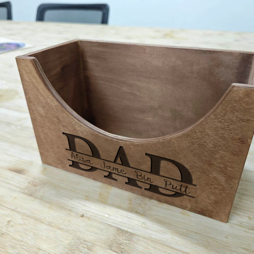 Custom Wooden Hat Holder Box With Kids' Name Gift for Baseball Lover Dad