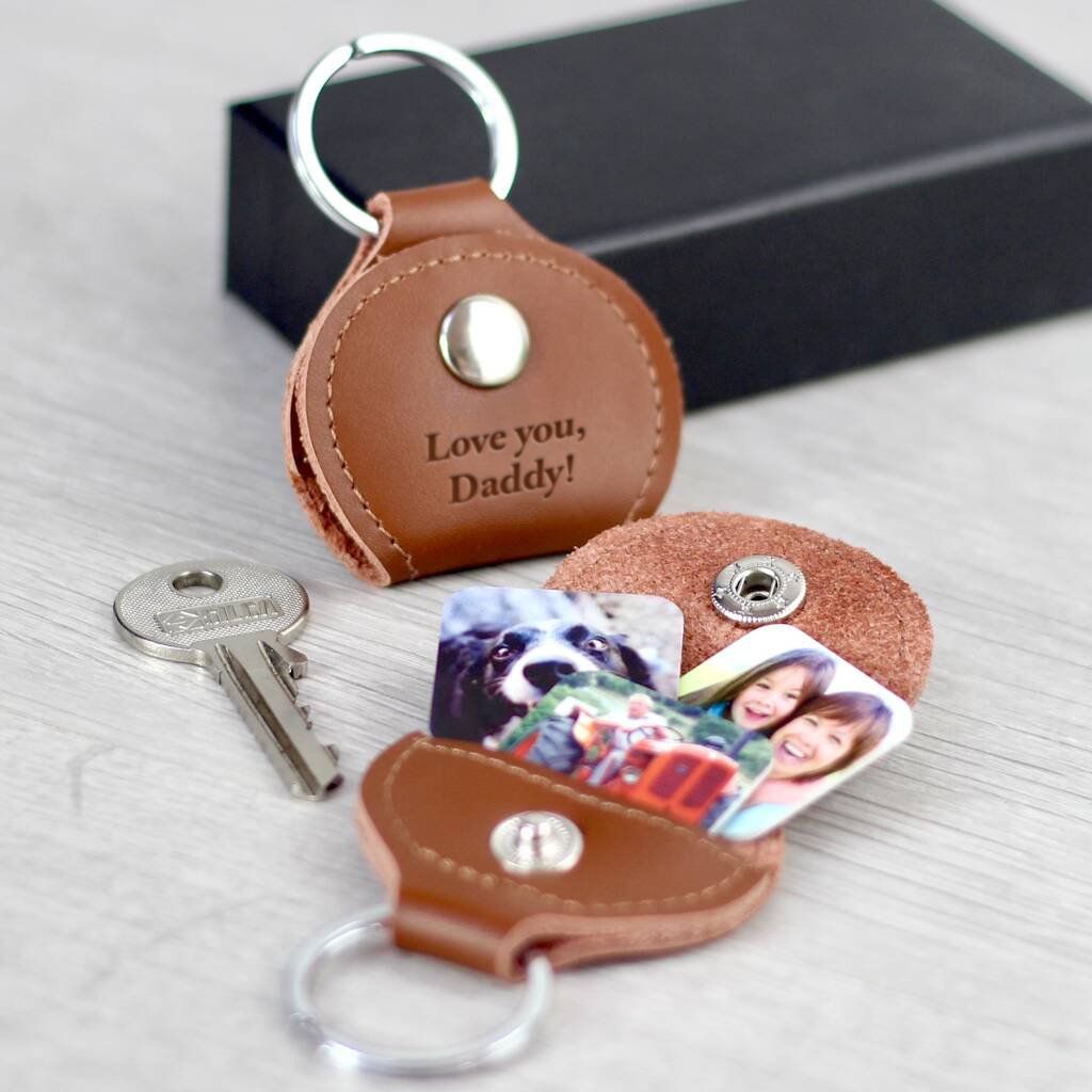 leather keyring, photo keyring, keychain
