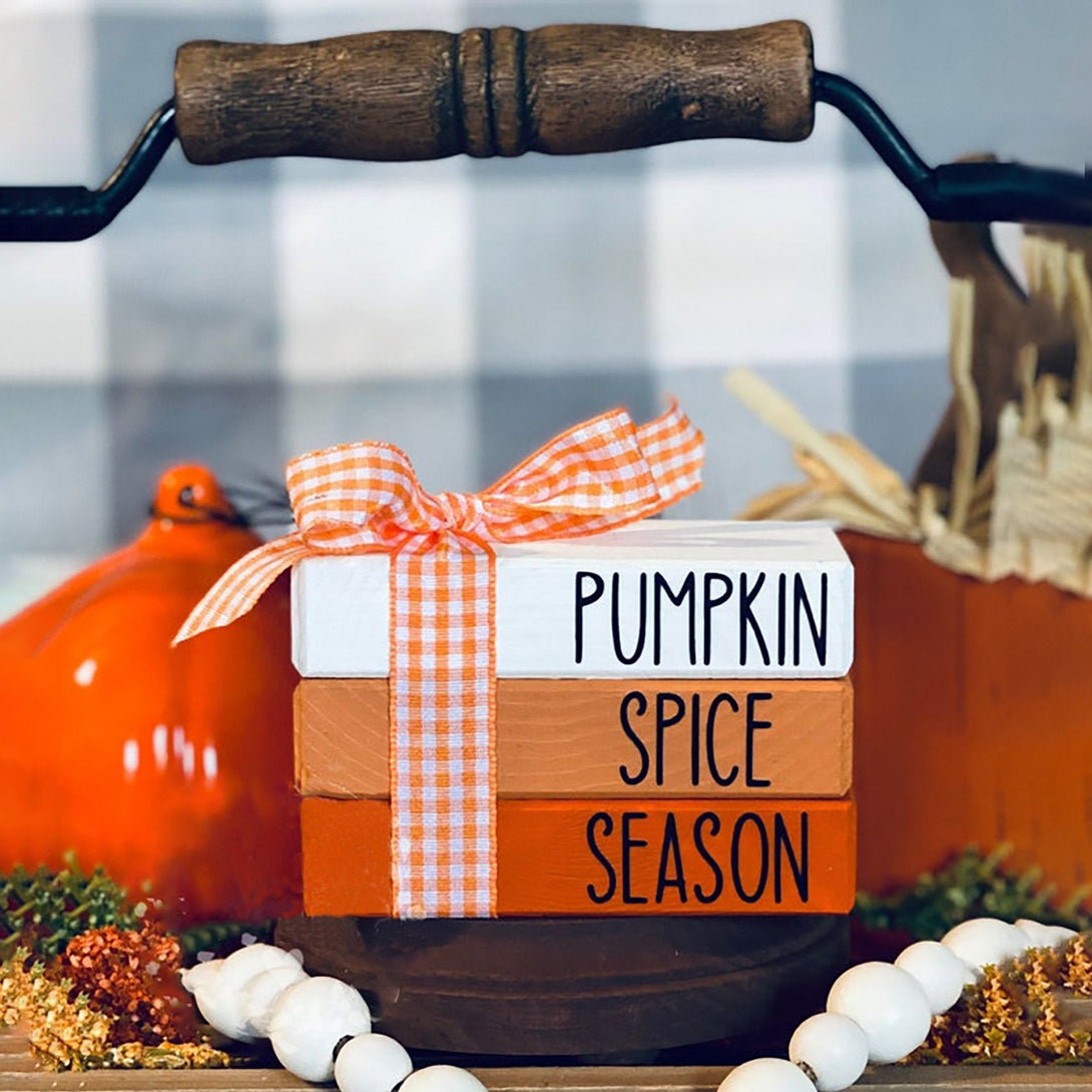Fall Book Stacks - Thanksgiving Home Decor - Acecrafty