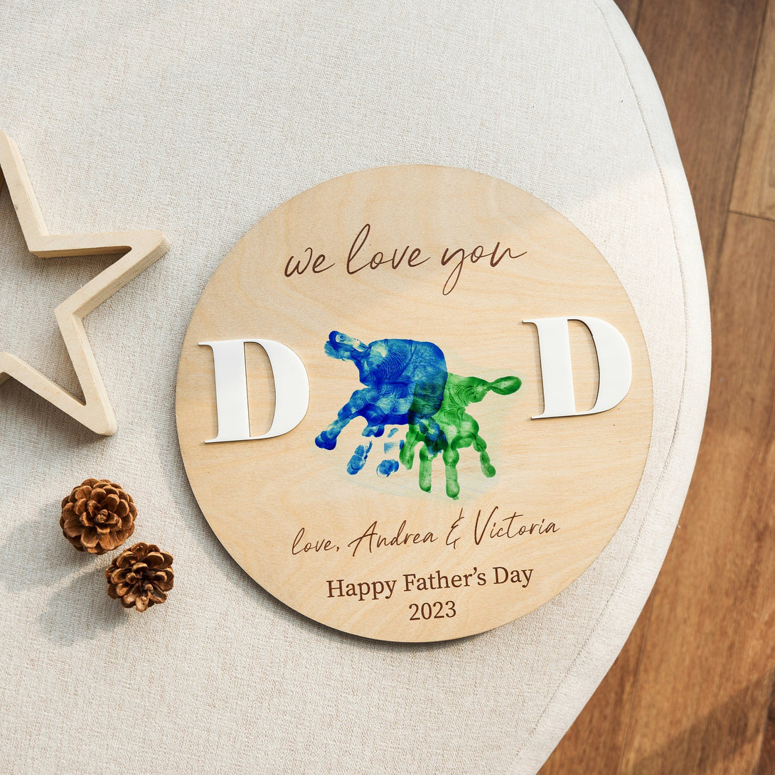 DIY Handprint Father's Day Gift, Personalized Dad Gift For Father's Day, Gift From Kids, DIY Gift For Dad, Kids Handprinting, Unique Gifts