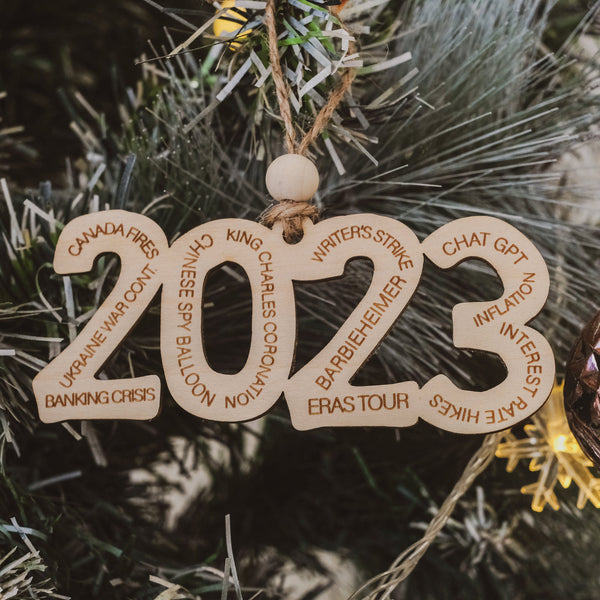 2023 ornament, 2023 year in review themed ornament, 2023 gift tags, Christmas ornament
