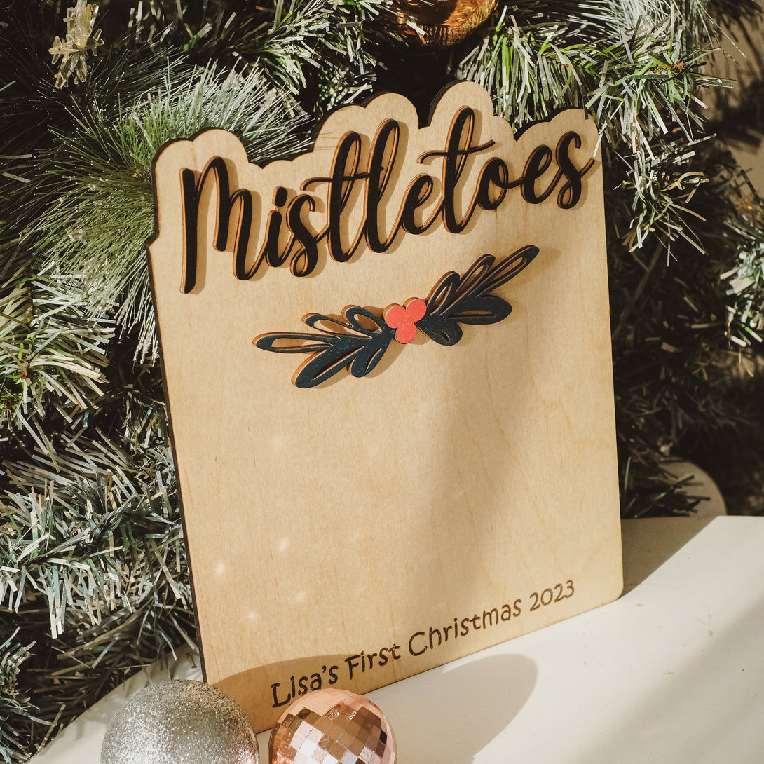 Mistletoes baby's first christmas, Mistletoes craft, Baby's first christmas, footprint decor, baby's first, mistletoes print sign.